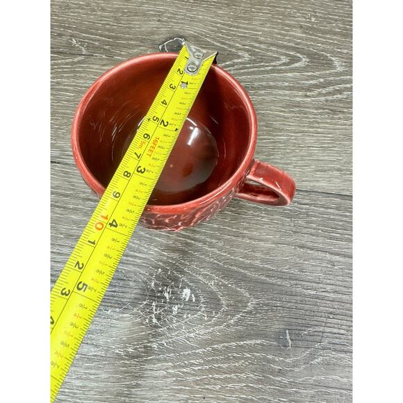 1950s Secla Majolica Portugal Secla Deep Red Cabbage Leaf Cup & Saucer Set Of 2 - Picture 6 of 11